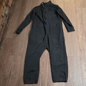 Women's Nununu Black Jumpsuit - Casual Zip Front